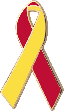 Red Blue Yellow Ribbon Logo - Awareness Ribbons for Cancer & Other Causes