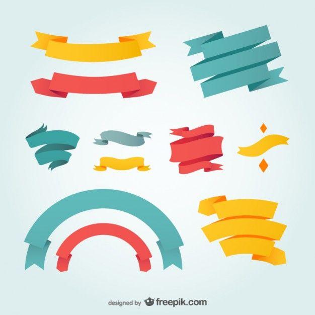 Red Blue Yellow Ribbon Logo - Blue, red and yellow ribbons Vector | Free Download