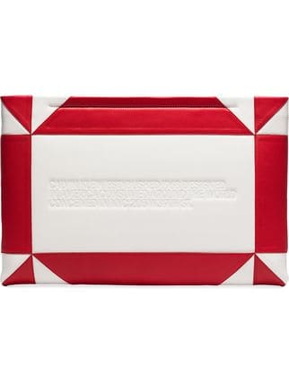 White and Red Envelope Logo - Calvin Klein 205W39nyc White And Red Logo Embossed Geometric Leather