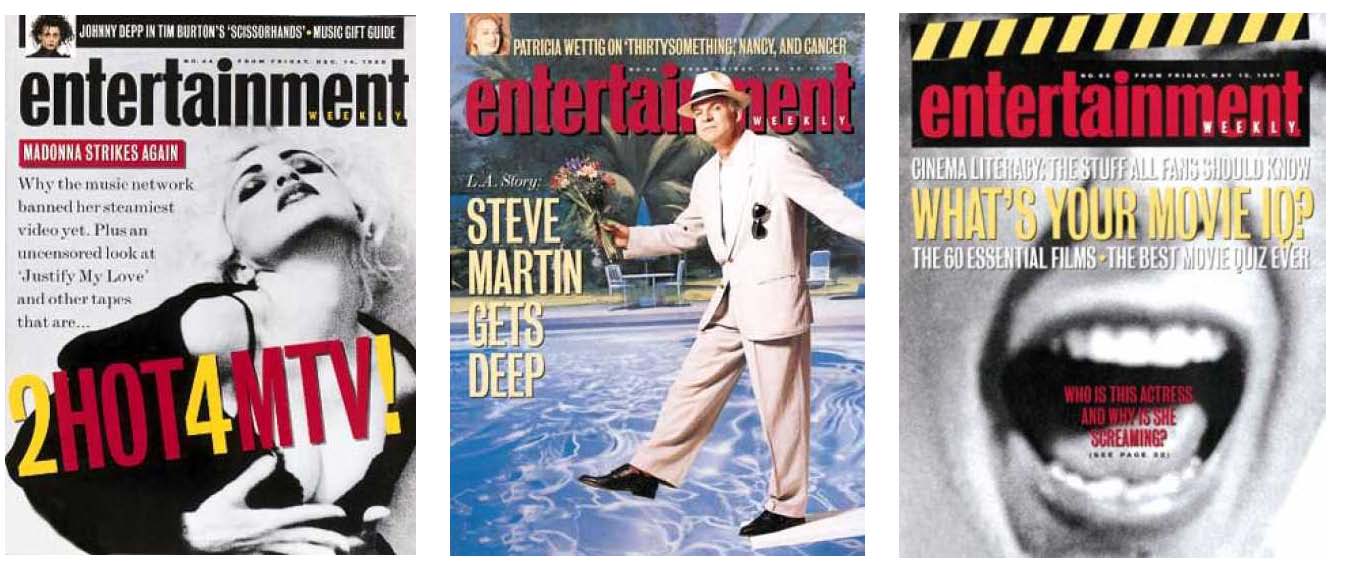 Entertainment Magazine Logo - Entertainment Weekly covers, 1990–94 - Fonts In Use