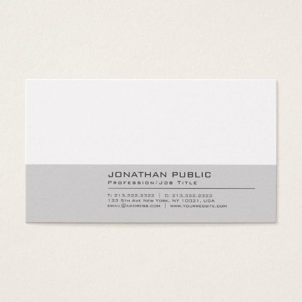 Modern Office Logo - Modern Grey White Professional Elegant Plain Business Card Custom