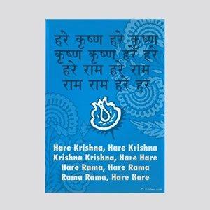 Blue Hare Logo - Hare Krishna Krsna Mantra Sanskrit Maha Magnets - CafePress