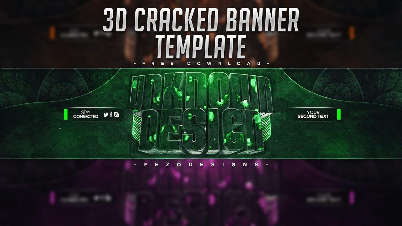 Cracked YouTube Logo - 3D Cracked YouTube Banner Template | FezoDesigns | Free Download ...