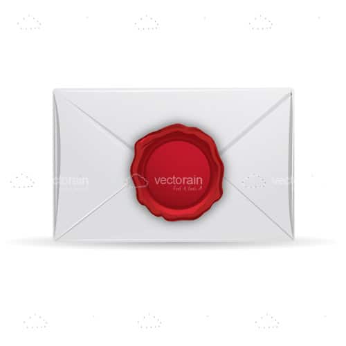 White and Red Envelope Logo - White Sealed Envelope with Red Wax Vectors