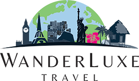 Custom Travel Logo - WanderLuxe Travel – Romantic, Group, Leisure, and Custom Travel Agency