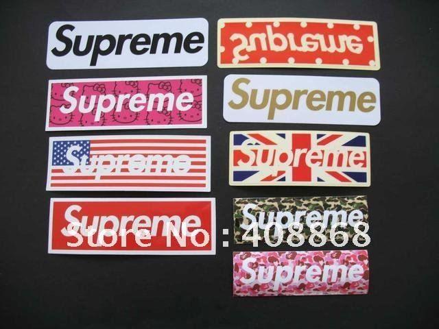 Metal Supreme Logo - Supreme Decal PVC GUITAR SKATEBOARD SUITCASE CAR DECORATIVE STICKER ...