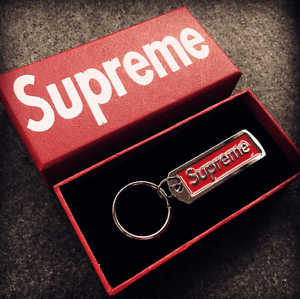 Metal Supreme Logo - BRAND NEW SUPREME RED Box Logo Metal Pendant Keychain Key Ring New ...