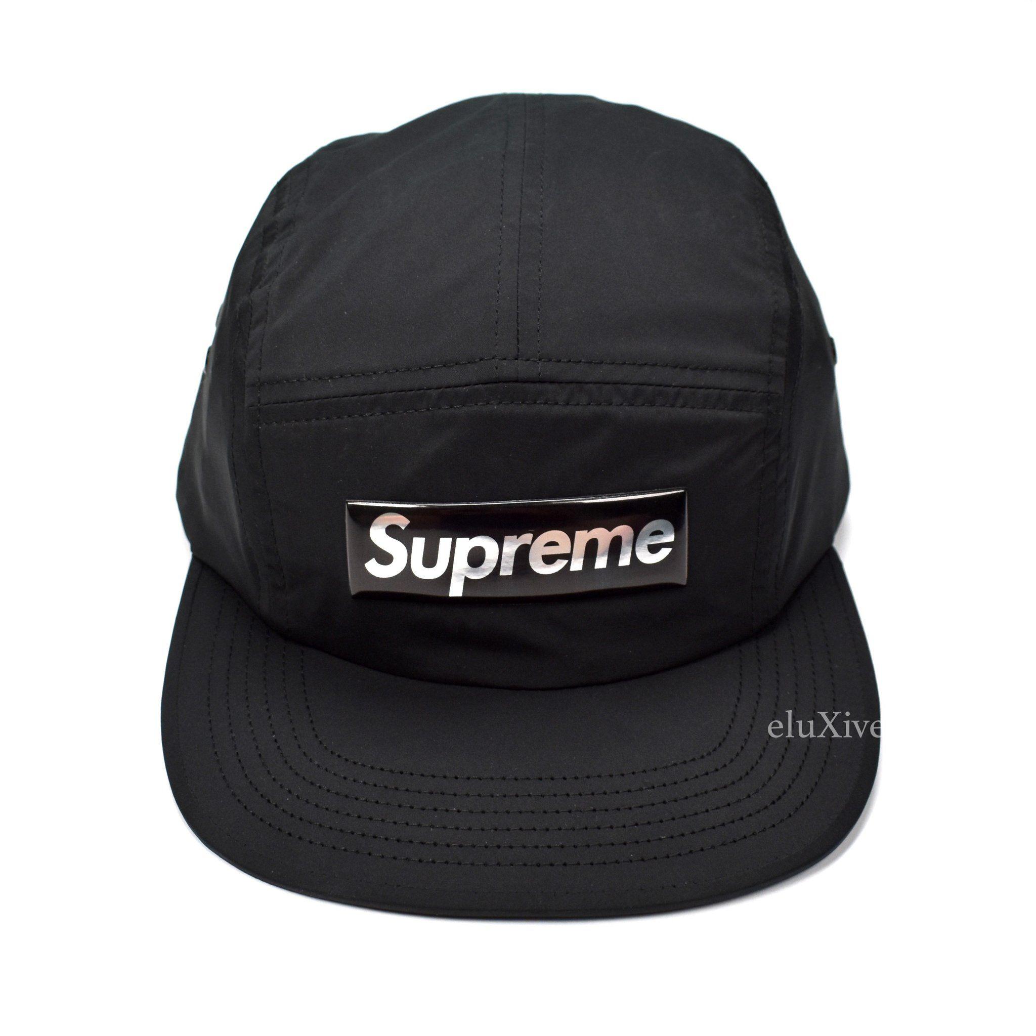 Metal Supreme Logo - Supreme - Black Liquid Metal Box Logo Camp Cap / Baseball Hat ...