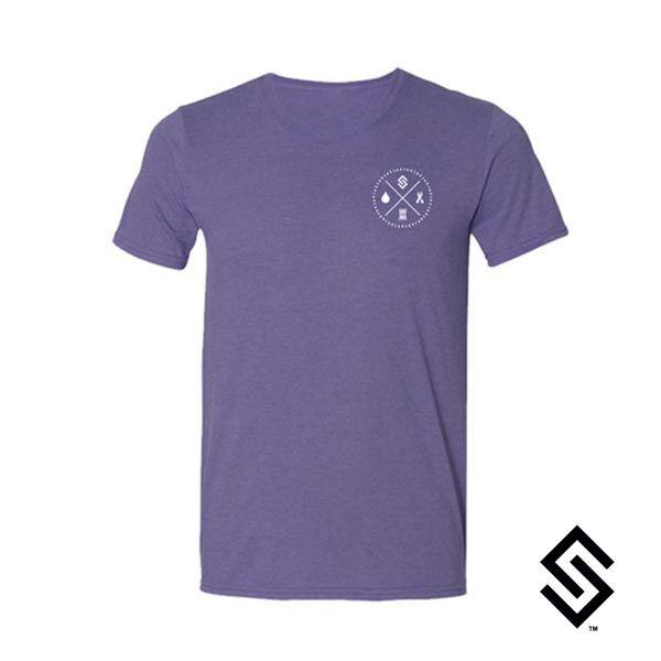 Purple with White Logo - Stylin' Strings Longevity T-shirt Purple with White Pocket Logo ...