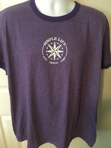 Purple with White Logo - Simple Life Ringer T-shirt Heather Purple with White logo – Simple ...