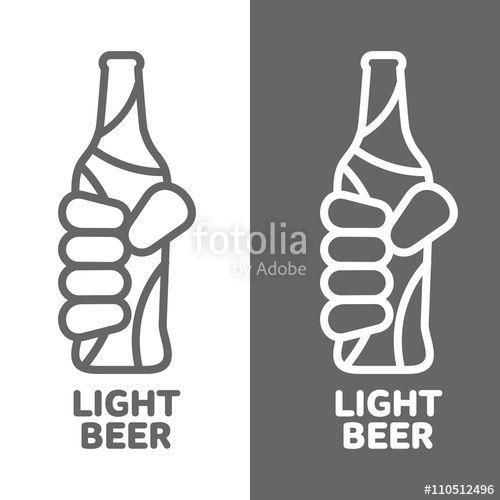Hand Beer Logo - Set beer logos, labels isolated alcohol, drunken icons, hop, mug