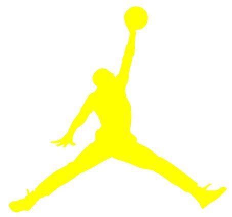Yellow Jordan Logo - Air Jordan Nike Jumpman Logo Vinyl Sticker Decal Yellow 4 Inch