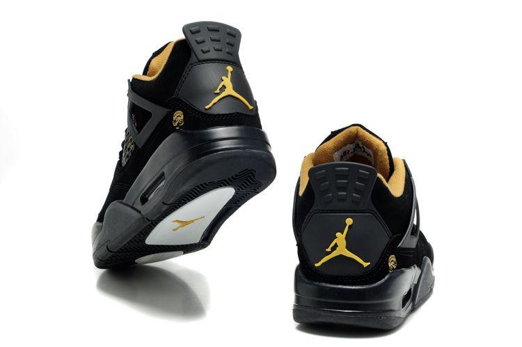 Yellow Jordan Logo - Air Jordan Retro 4 Black Yellow Logo Authentic Air Jordan Retro 4
