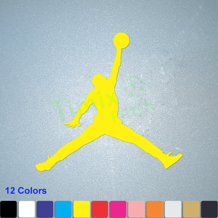 Yellow Jordan Logo - Michael Jordan JumpMan Iron-On Patch Sports LOGO DIY T-Shirt ...