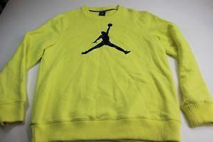 Yellow Jordan Logo - Nike Jordan Bright Yellow Blue Logo SWEATER Large L | eBay