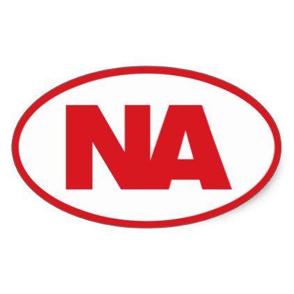 Red and White Oval Logo - Oval Decal: Red NA (Never Again) logo on white Oval Sticker | logos ...