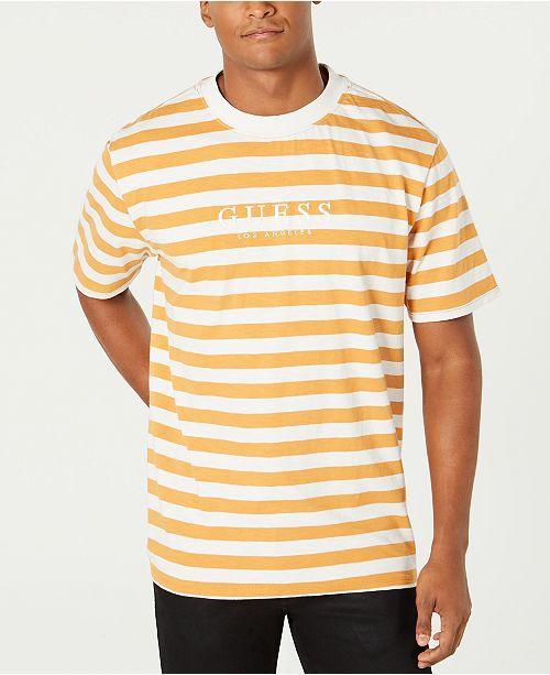 Yellow Stripe Logo - GUESS Originals Men's Striped Logo T-Shirt - T-Shirts - Men - Macy's