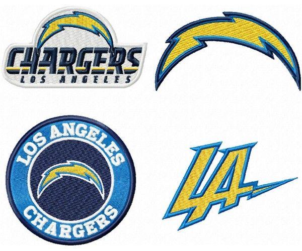 Los Angeles Chargers Logo - Los Angeles Chargers logo machine embroidery design for instant download