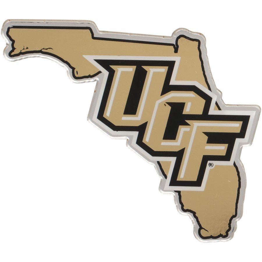 UCF Logo - UCF Knights State Shape Acrylic Metallic Auto Emblem
