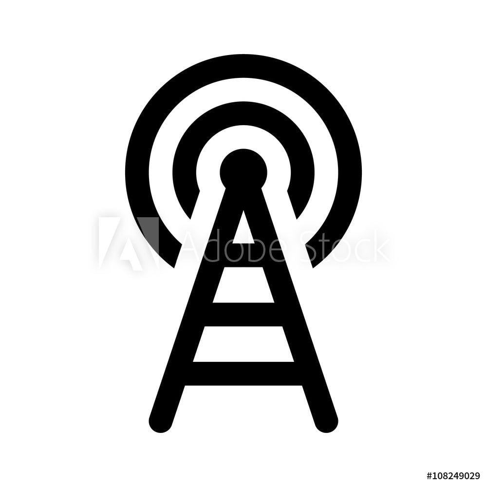 Radio Signal Logo - Photo & Art Print Radio signal broadcast tower / mast antenna line