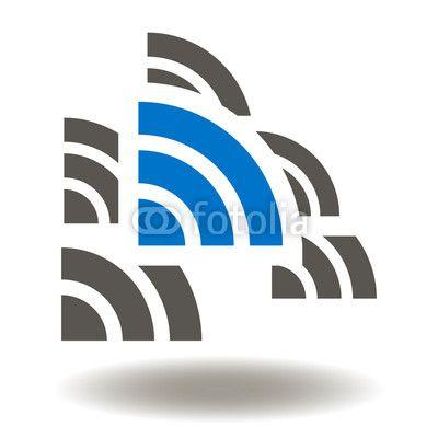 Radio Signal Logo - Wi-Fi Systeml Icon Vector. Wireless Connection Illustration. Radio ...