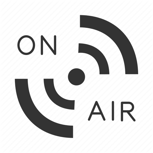 Radio Signal Logo - Broadcast, live, media, on air, podcast, radio, signal icon