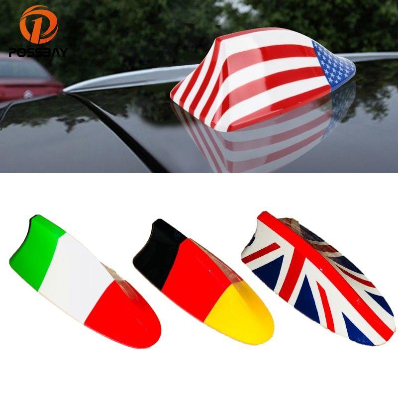 Radio Signal Logo - POSSBAY Car Shark Fin Antennas American/England/Germany/Italy Flap ...