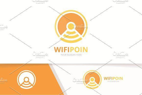 Radio Signal Logo - Vector coin and wifi logo combination. Money and signal symbol or ...