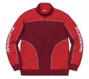 Large Supreme Logo - Supreme Speedway Half Zip Sweatshirt Cardinal Red Large Supreme FW18