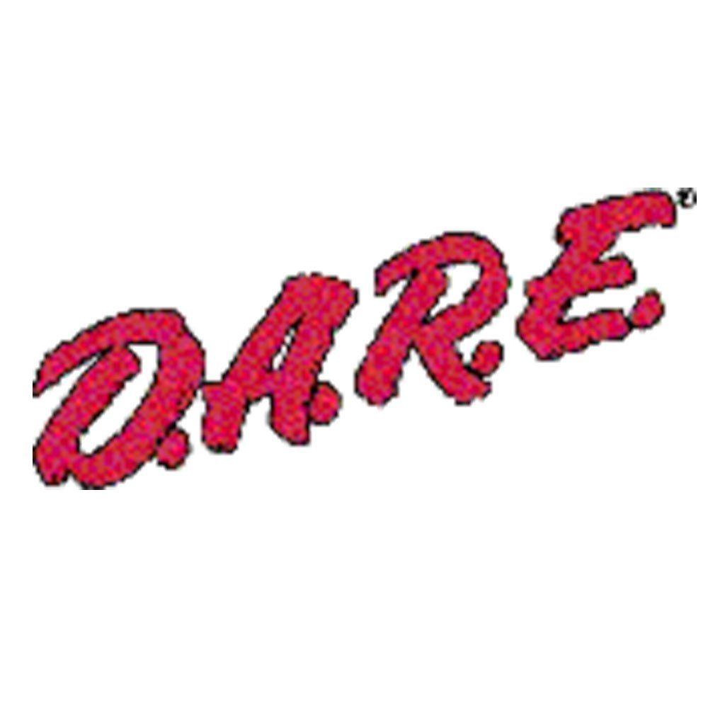 D.A.r.e Logo - Red DARE Vinyl Decal - Black Outline - Jagged