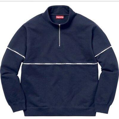 Large Supreme Logo - SUPREME LOGO PIPING Half Zip Sweatshirt Red Medium - $170.00 | PicClick