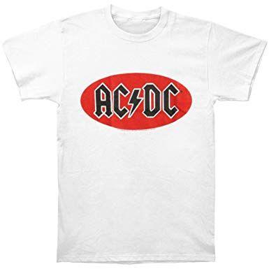 Red and White Oval Logo - AC/DC Men's Oval Logo T-shirt Large White: Amazon.co.uk: Clothing