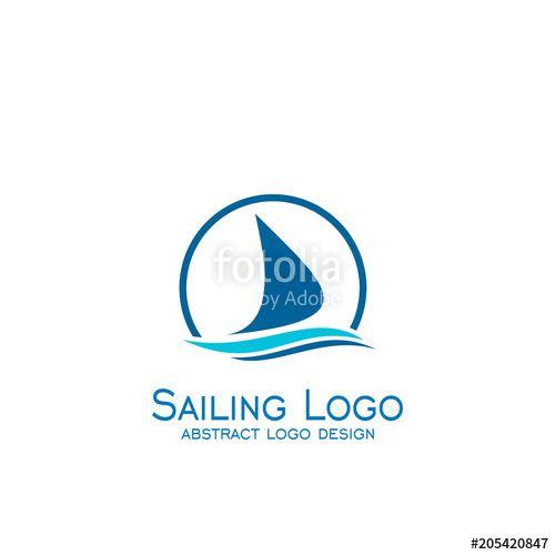 Sailboat Graphic Logo - Sailboat logo, sailing logo design, with blue color, vector icons ...