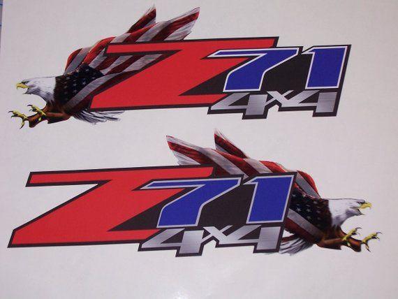 Eagle and Red Drop Logo - American Flag Eagle Z71 4X4 logo 2 Styles Truck bed Side Decal