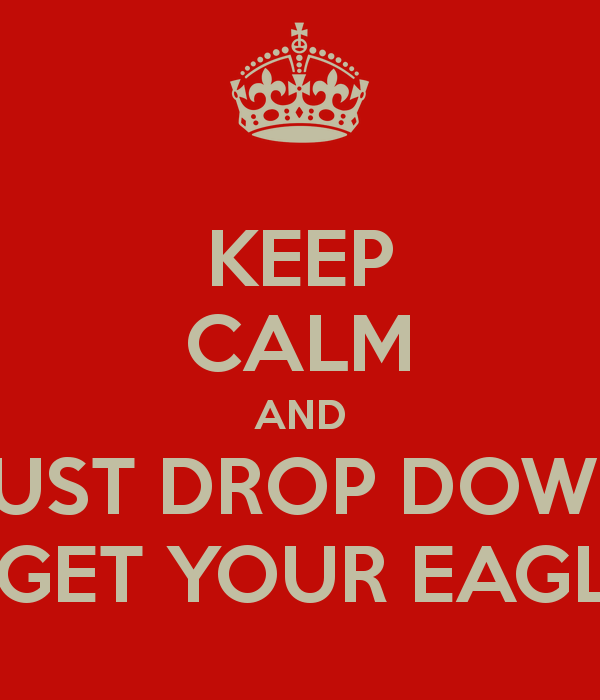 Eagle and Red Drop Logo - KEEP CALM AND JUST DROP DOWN AND GET YOUR EAGLE ON Poster | Shanece ...