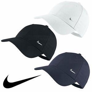 Nike Baseball Logo - Nike Swoosh Logo Cap Running Golf Baseball Hat Black Navy White