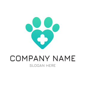 With Blue Paw Company Logo - Free Veterinary Logo Designs | DesignEvo Logo Maker