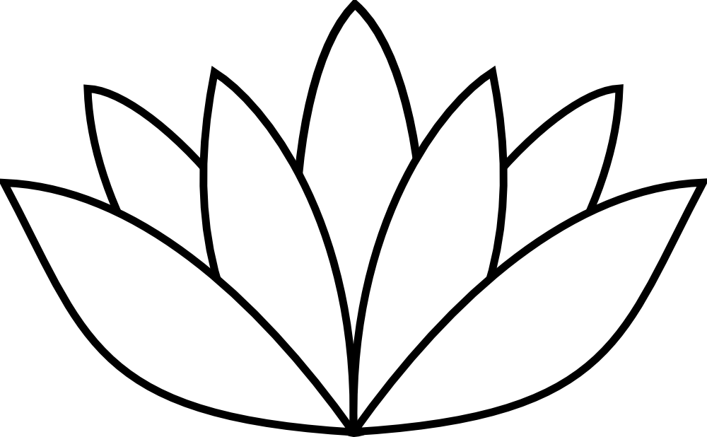 White Lotus Flower Logo - OnlineLabels Clip Art - White Lotus Flower