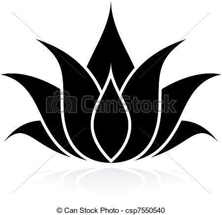 Black and White Lotus Logo - black white lotus flowers free clip art | Lotus Set - stock ...