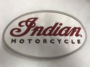 Red and White Oval Logo - INDIAN MOTORCYCLE RED WHITE OVAL SCRIPT BADGE PATCH 9 X 5