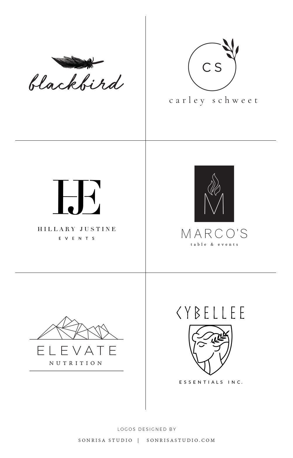 Black and White Circle Restaurant Logo - Logos designed in 2017. Modern, simple brands in black and white ...