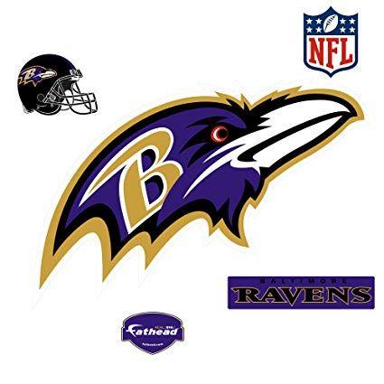 NFL Ravens Logo - Amazon.com : Fathead NFL Baltimore Ravens Baltimore Ravens: Logo ...