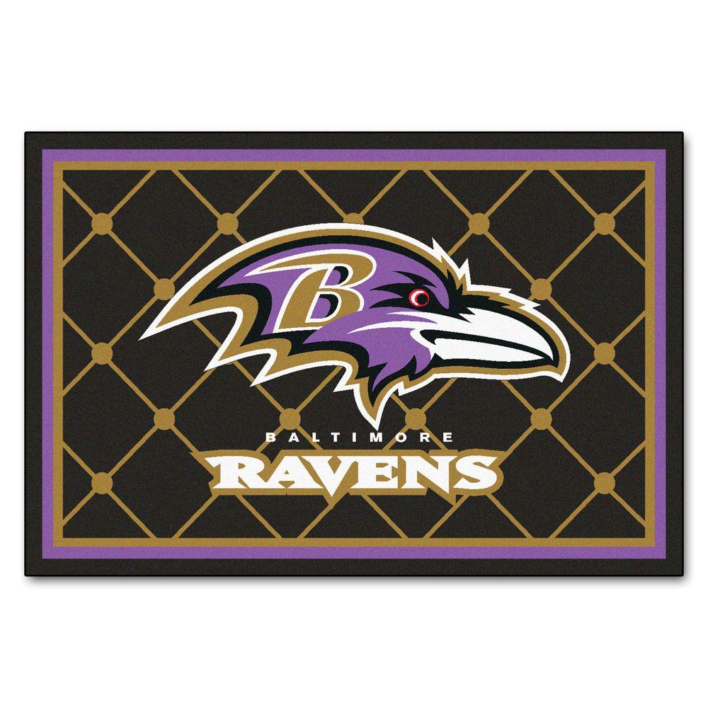 NFL Ravens Logo - FANMATS Baltimore Ravens 5 ft. x 8 ft. Area Rug-6560 - The Home Depot