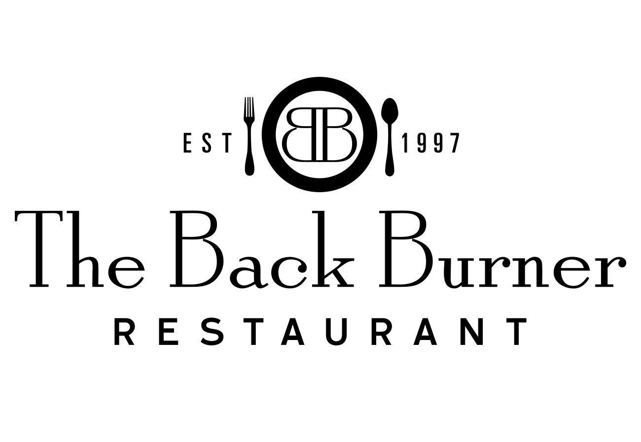 Black and White Circle Restaurant Logo - The Back Burner Restaurant Logo Design - Larry Najera | Digital ...