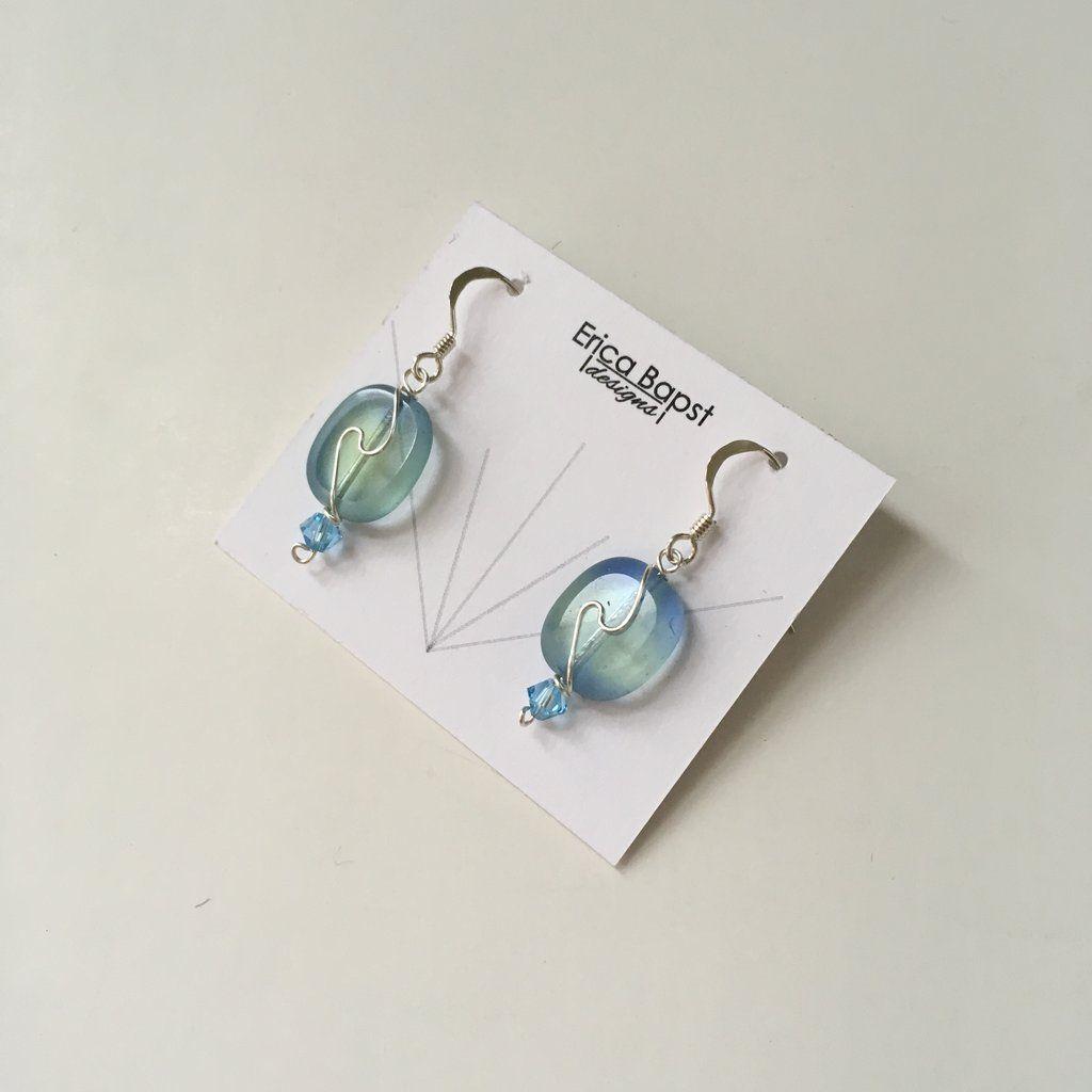Blue Oval Swirl Logo - Shop Oval Swirl Earrings in Light Blue and Pale Yellow Glass – Adorn ...