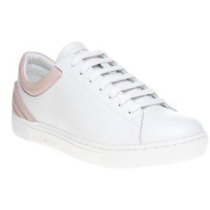 Black and White Lace Up Logo - New Womens Emporio Armani White Heel Logo Court Synthetic Trainers ...