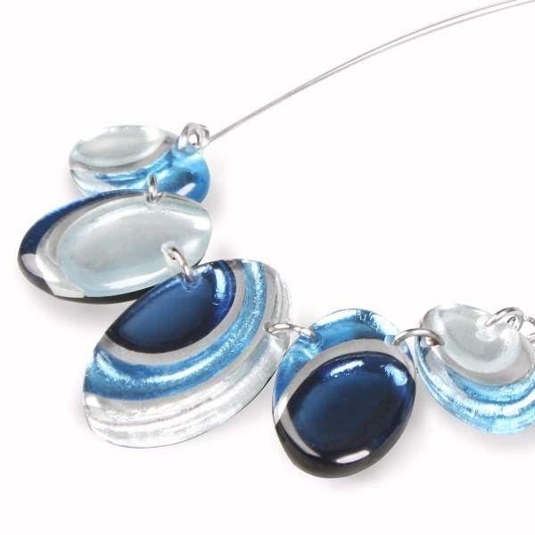 Blue Oval Swirl Logo - Denim Oval Swirl Necklace - The Jewellery Stop