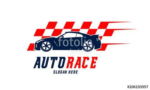 Racing Flag Logo - Racing Car logo designs vector, Automotive with racing Flag logo