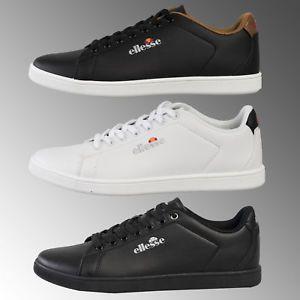 Black and White Lace Up Logo - Ellesse Men's Arnold Monaco Trainers Black White Black Mono Lace Up ...