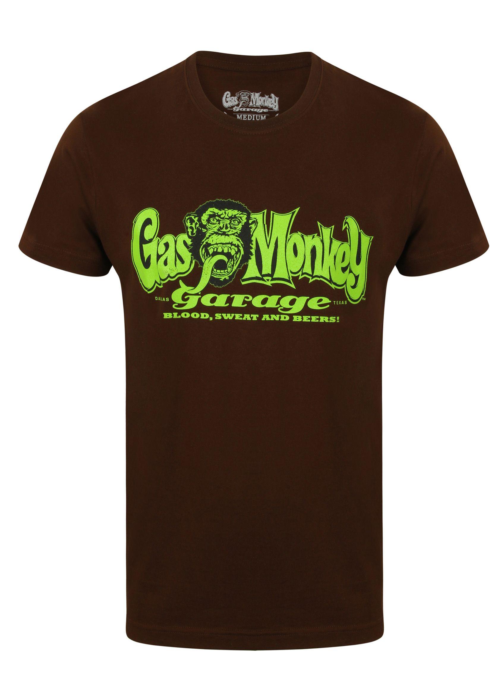 OG Logo - Gas Monkey Garage OG Logo Mens T-Shirt – BROWN – Slicks Clothing